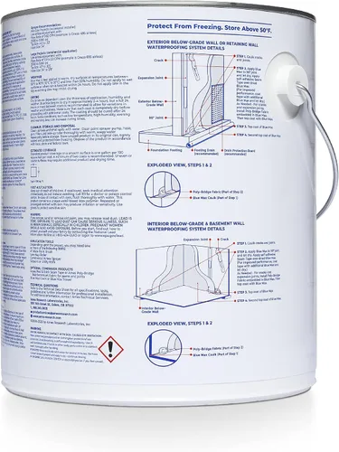 Miniatura 2 de AMES Blue Max White - Impermeabilizador de goma líquida, 1 galón Impermeabilización flexible de caucho líquido (interior y exterior) para Blanco