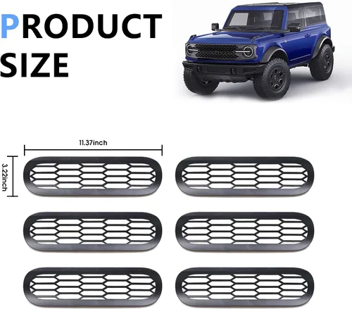 Miniatura 9 de sukemichi Insertos de parrilla de malla frontal para Ford Bronco Big Bend 2021, 2022, 2023, 2024, 2025, 2026, accesorios exteriores de 2 puertas, 4