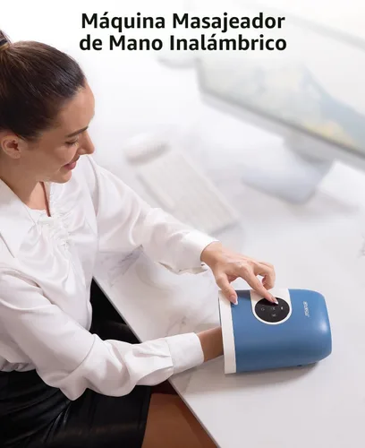 Miniatura 5 de CINCOM Masajeador de manos mejorado con calor y compresión para artritis y túnel carpiano, inalámbrico y recargable, regalos para mujeres Azul