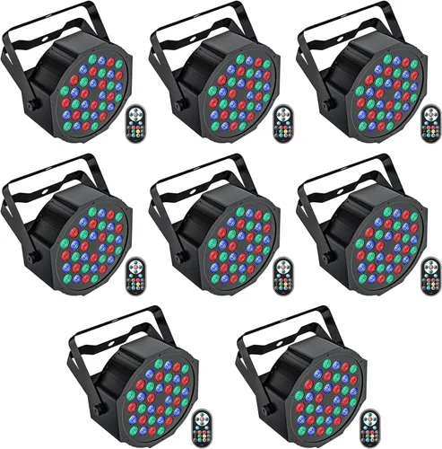 Miniatura 6 de U`King - Luces LED Par para DJ, luz de escenario con cable, RGB, 36 LED con control activado por sonido, iluminación de escenario para DJ, para 2