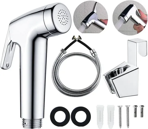 LikeHome Pulverizador de bidé para inodoro, cabezal de enjuague de bidé de mano, accesorio de inodoro de mano, rociador cromado (sin adaptador en T)