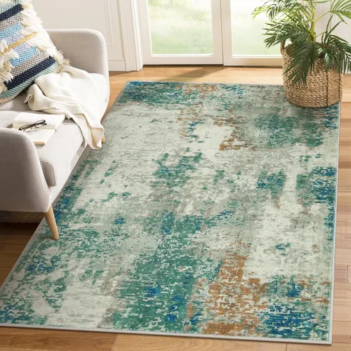 Miniatura 66 de Lahome Alfombra redonda moderna abstracta de 3 pies, color azul, lavable, de 3 x 3 pies, para cocina, entrada, suave, pequeña, antideslizante