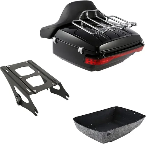 Miniatura 28 de TCMT Caja de maletero para motocicleta King con respaldo y portaequipajes, conjunto de luz trasera, para Harley Davidson 2014-2025 Touring CVO Road