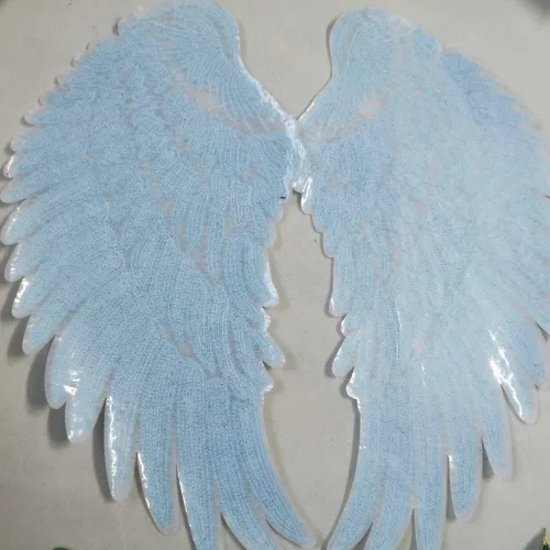 Miniatura 3 de 1 par de parches de lentejuelas de alas de ángel doradas y plateadas para ropa, parches bordados para planchar, apliques de accesorios de Navidad