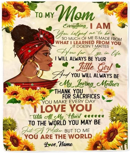 Miniatura 40 de Manta personalizada con texto en inglés «To My Mom from Daughter Wolf I Am Because You are Mom», para cumpleaños, día de la madre, Navidad, manta