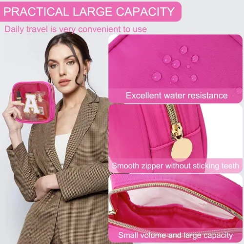 Miniatura 5 de Bolsa de Maquillaje Transparente Pequeña Bolsa de Cosméticos Bolsa de Viaje de Artículos de Aseo Bolsa Transparente con Cremallera Bolso Organizador