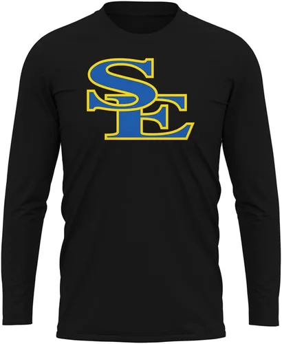 Miniatura 249 de Camisa deportiva de manga larga oficial de la NCAA Collegiate para hombre, colección negra con logotipo primario