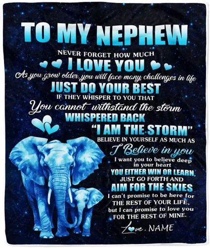 Miniatura 48 de Manta personalizada con texto en inglés «To My Nephew from Aunt Uncle Auntie I Love You Hugs» (texto en inglés) con texto en inglés «To My Nephew»
