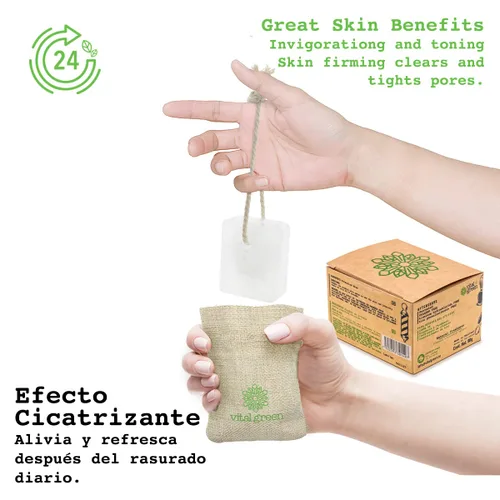 Miniatura 3 de Vital Green Bloque de cristal de alumbre de potasio tailandés para afeitar, alivia la irritación causada por el afeitado y la depilación, desarrolla