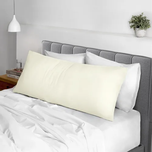 Miniatura 50 de Pizuna Juego de 2 fundas de almohada de 100 % algodón puro, tamaño estándar, color blanco, lujosas fundas de almohada de 400 hilos de satén