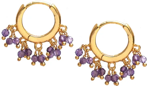 Miniatura 16 de Gempires Aretes de Cuentas de Piedras Preciosas Naturales de Cristal Ligeros Elegantes Hechos a Mano Joyería Hipoalergénica Chapada en Oro Diseño