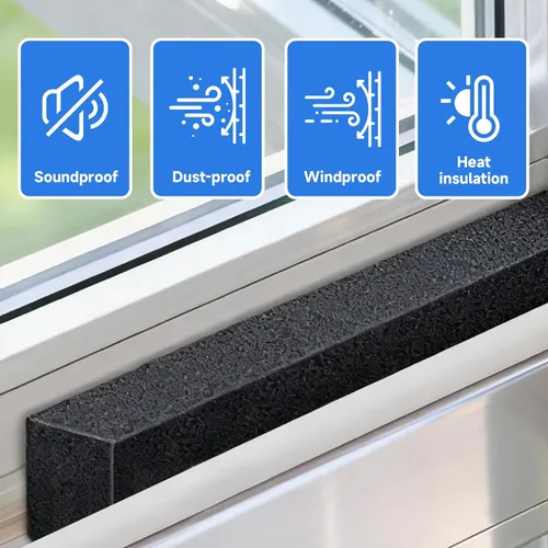 Miniatura 7 de Tira de sellado para ventana de aire acondicionado, 1 pulgada de ancho x 1 pulgada de alto, ajuste universal para aire acondicionado portátil