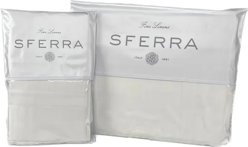 Miniatura 11 de Sferra Estate Collection - Juego de sábanas 100% percal de algodón de fibra larga de 200 hilos con apliques satinados, refrescante, suave