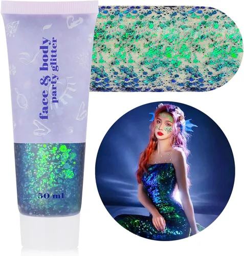 Miniatura 45 de MEICOLY Purpurina corporal roja, blanca y azul, accesorios del 4 de julio, purpurina para el cabello para niños, atuendos del 4 de julio