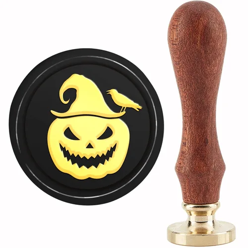 Miniatura 25 de CRASPIRE Sello de Cera de Cuervo de Halloween Sellos de Cera de Sellado de Cuervo Luna Sello de Cera Sello de Sellado de 30mm con Cabeza de Latón