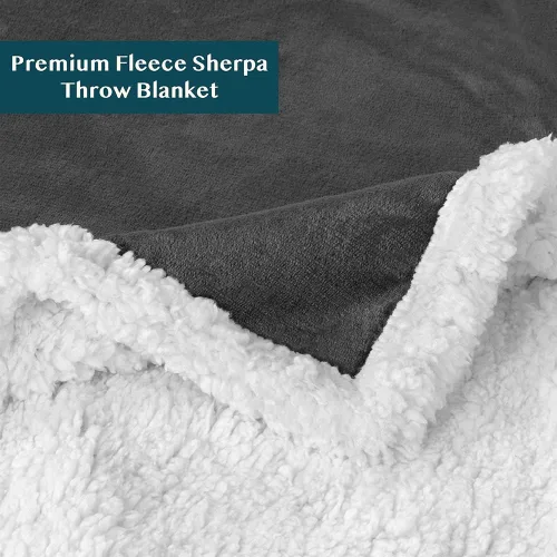 Miniatura 6 de PAVILIA Manta de forro polar Sherpa para sofá, gris oscuro, manta de felpa suave y mullida, acogedora manta de invierno reversible para mujeres