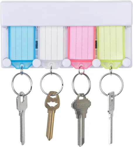 Uniclife Estante para Etiquetas de Llaves Estilo Ranura Estante de Almacenamiento de Llaves Soporte de Llaves de Plástico Montado en la Pared