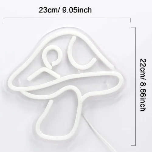Miniatura 5 de Letrero de neón LED con forma de hongo de neón, luz nocturna alimentada por USB, arte de pared 3D y sala de juegos, dormitorio, sala de estar, rojo