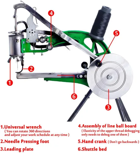 Miniatura 3 de Máquina de coser de cuero manual, máquina de zapatero a mano, máquina de reparación de costura y reparación de zapatos, máquina de parcheo, máquina