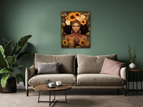 Miniatura 70 de Arte de pared afroamericano, decoración de rey y reina bailarín negro para sala de estar, arte de pareja de amor negro para dormitorio, lienzo