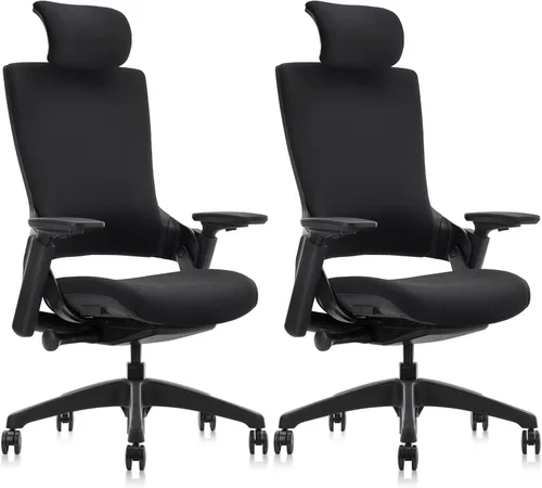 Miniatura 18 de CLATINA Silla de oficina ergonómica de tela con profundidad ajustable, altura del asiento, cabeza 2D, reposabrazos 3D y soporte lumbar, silla