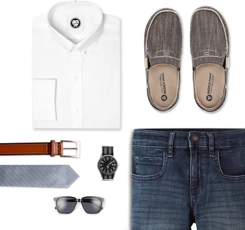 Miniatura 9 de Zapatos sin cordones para hombre, mocasines de lona para fascitis plantar con soporte para el arco, zapatos ortopédicos casuales antideslizantes