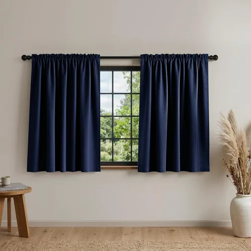 Miniatura 14 de Mrs.Naturall - Cortinas opacas cortas beige para ventanas pequeñas de 18x24 pulgadas de largo