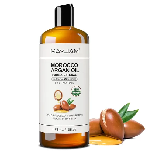 Miniatura 8 de MAYJAM Aceite de argán marroquí orgánico de 16 onzas líquidas, certificado por la USDA, aceite portador 100% puro y natural para hidratación de piel
