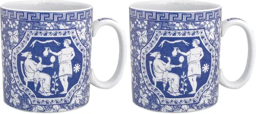 Miniatura 4 de Taza de porcelana Spode Blue Room de 16 onzas, Fábula de Esopo - Ilustración histórica intrincada, Vajilla apta para lavavajillas y microondas