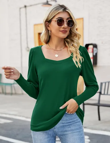 Miniatura 2 de Ivicoer Puff Sleeve Fall Tops Cozy Shirts Long Sleeve Blouse Tunics Shirt for Women Dressy S-XXL