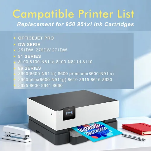 Miniatura 2 de 950XL 951XL - Cartuchos de tinta de repuesto para cartuchos de tinta HP 950 951, paquete combinado de color y negro funciona con HP OfficeJet Pro