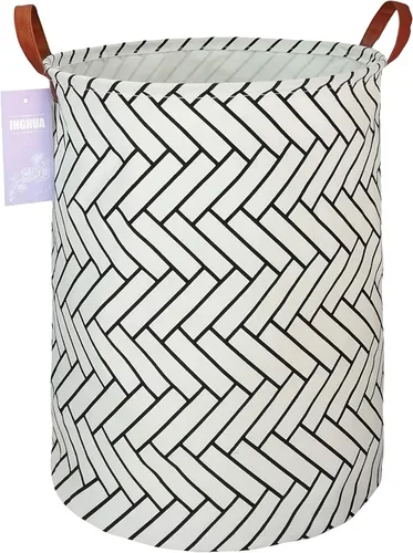 Miniatura 9 de Cesta de lavandería grande de tela de lona ligera, cesta de almacenamiento para juguetes, ropa sucia plegable, impermeable, para dormitorios