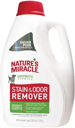 Miniatura 13 de Nature's Miracle Removedor de manchas y olores para perros, fórmula de control de olores, repuesto, 1.33 galones