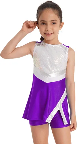 TiaoBug Uniformes de animadoras para niñas y niñas, disfraces de animadora, lentejuelas brillantes, traje de baile de jazz, hip hop, disfraz de baile