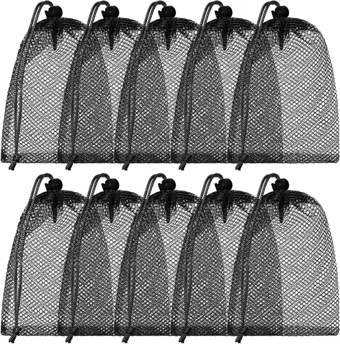TecUnite 10 bolsas de malla con cordón, bolsas de lavandería grandes de malla de nailon para regalo, bolsa para lavavajillas con cordón deslizante
