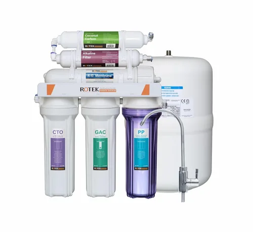 s Sistema de filtración de agua de ósmosis inversa, bajo el fregadero 6 etapas ALK pH+ Remineralización RO sistema de filtro de agua, sin bomba,