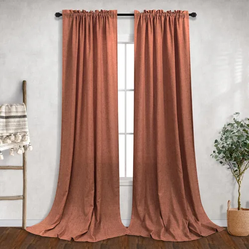 Miniatura 16 de Cortinas blancas puras de 38 pulgadas de ancho para dormitorio, juego de 2 paneles de cortinas de privacidad con bolsillo para barra, cortinas