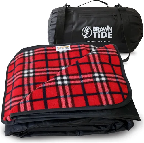 Miniatura 10 de BRAWNTIDE Manta grande impermeable para exteriores, forro polar extragrueso, cálida, resistente al viento, a prueba de arena, acolchada, 82 x 55