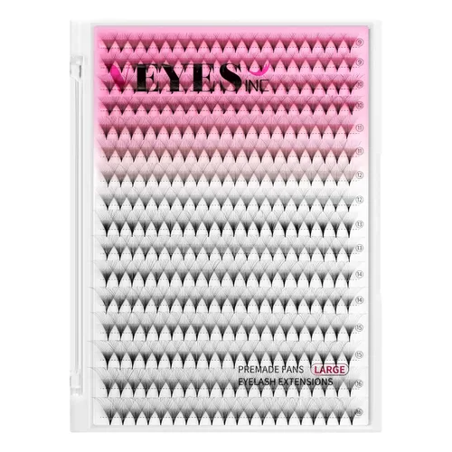Miniatura 14 de VEYES INC Extensiones de pestañas postizas en abanico 3D-24D C/D rizo natural y volumen mixto, suministros de pestañas profesionales, negro mate 10D