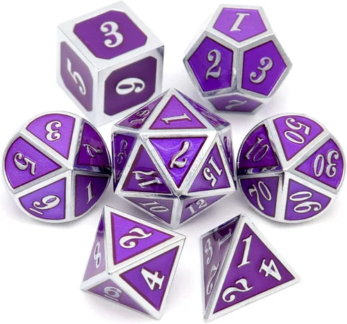 Miniatura 29 de Haxtec - Juego de dados de metal DND, dados poliédricos D&D compatibles con Dungeons and Dragons, regalo TTRPG, dados de metal bronce antiguo