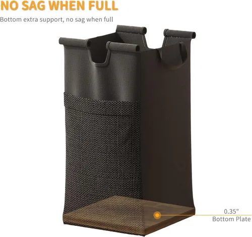 Miniatura 6 de LIVEHOM Cesta de Lavandería Doble Canasta de Ropa Sucia con Bolsas Removibles, Asas de Tela, Estante Superior Grande y Bolsa de Lavandería