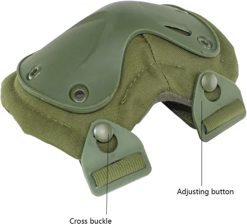 Miniatura 5 de Almohadillas Protectoras Tácticas de Combate para Rodilla y Codo para Juegos de Paintball CS al Aire Libre, Ciclismo, Seguridad, Equipo de Verde