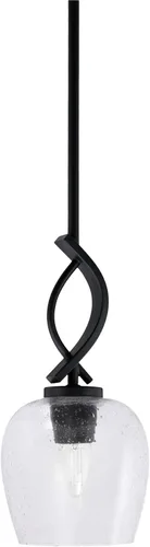 Miniatura 22 de Toltec Lighting Cavella Stem Colgado Mini colgante, acabado grafito, vidrio de muselina blanca de 4 pulgadas