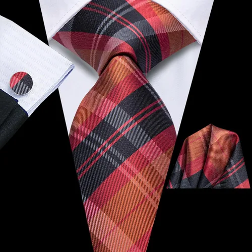 Miniatura 125 de Dubulle Corbata tejida de cachemira para hombre y gemelos de pañuelo para hombre, conjunto de gemelos para boda formal y negocios