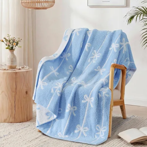 Miniatura 52 de WRENGONGE - Manta a rayas de color caqui, suave, acogedora, mullida, cálida, para sillón, sofá, cama o viajes, ligera, 50 x 70 pulgadas, regalo