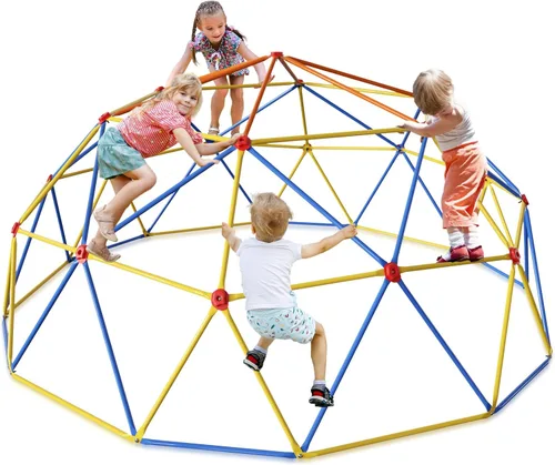 Baotree Cúpula de escalada de 10 pies, gimnasio de jungla al aire libre para niños, soporta 1000 libras, estructura de juego de metal antioxidante