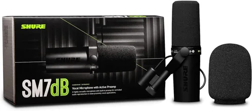 Miniatura 2 de Shure SM7dB - Micrófono vocal dinámico con preamplificador integrado, micrófono de estudio para transmisión, podcasting y grabación, sonido suave
