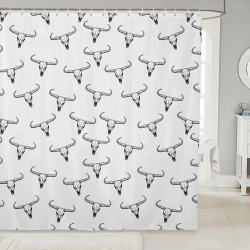 Miniatura 17 de Erosebridal Cortina de ducha de animales del bosque, cortina de ducha de oso ciervo, lobo, cortina de ducha de baño, cortina de baño impermeable