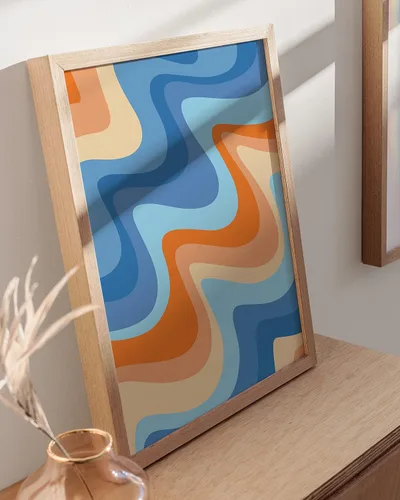 Miniatura 4 de HAUS AND HUES Arte de pared con diseño de océano, impresiones de playa tropical, vibrante decoración costera abstracta (sin marco, 12 x 16)