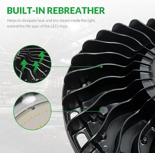 Miniatura 5 de Luz LED de Bahía Alta de 150W, 22500 LM con Cable de 5 pies con Enchufe de EE.UU., 5000K Luz de Día, IP65 Impermeable, Luces LED UFO de Taller